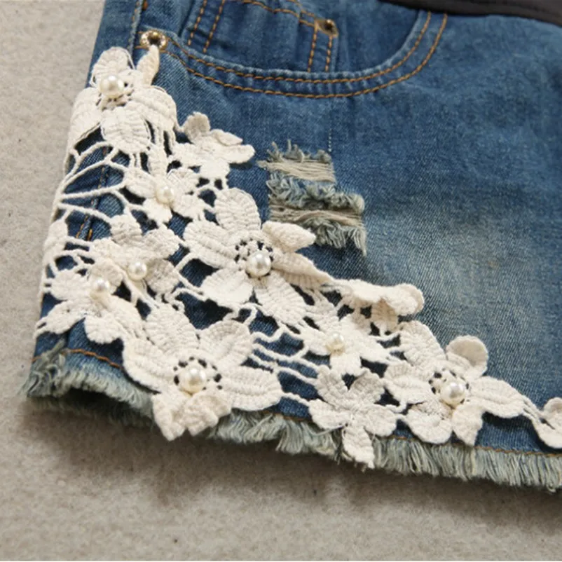 Летние шорты джинсы для беременных кружевные брюки Одежда эластичные брюшные