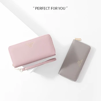 

Women Long Clutch Wallet Mobile Phone Large Capacity Zipper ID Credit Money Storage Wallet Ladies Handbag Wristband Wallet
