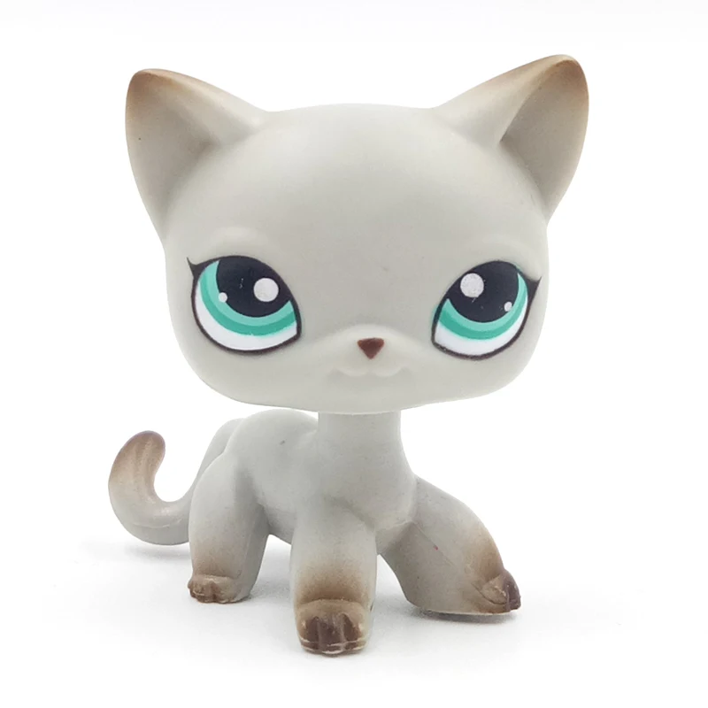 2pcs Littlest Pet Shop LPS#1262 Toy  Gray Shorthair Cat pink Collie Dog 