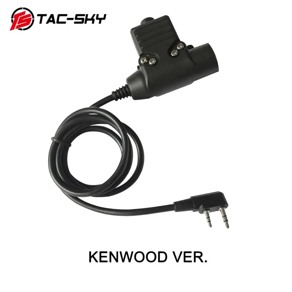 TAC-SKY COMTAC III double pass silicone earmuffs noise reduction pickup military tactical headset + PTT KENWOOD plug U94 PTT FG