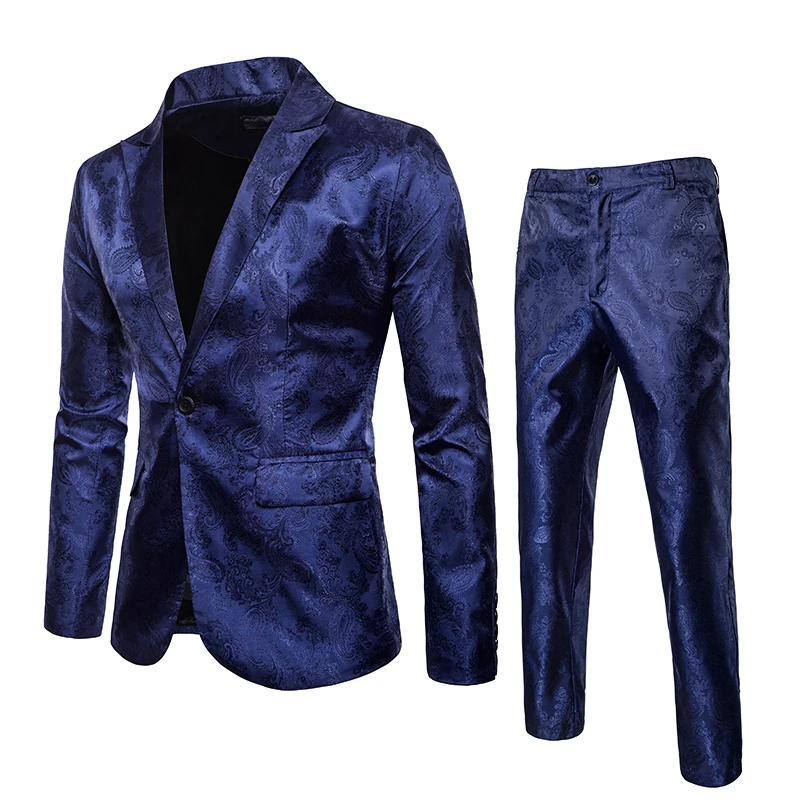 Bar party dress stage dress wedding show suit master of ceremonies model show men's suit Two-piece Set Suit