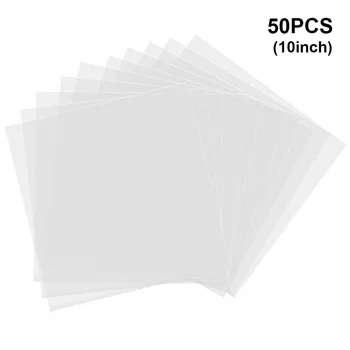 

50pcs Outer Sleeves Round Wrinkle Free Vinyl Records Bag Cover Storage Pouch Anti Static No Seal Protecter Singles Clear