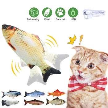 

30/34CM Electronic Pet Cat Fish Toy USB Battery Charging Cat Chewing Playing Simulation Fish Toy Biting Supplies Dropshiping #15