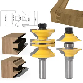 

2pcs Milling Cutter Good Material Flexibility Multi-function Carbon Steel Carbide End Mill Bits Woodworking Tenon Cutter