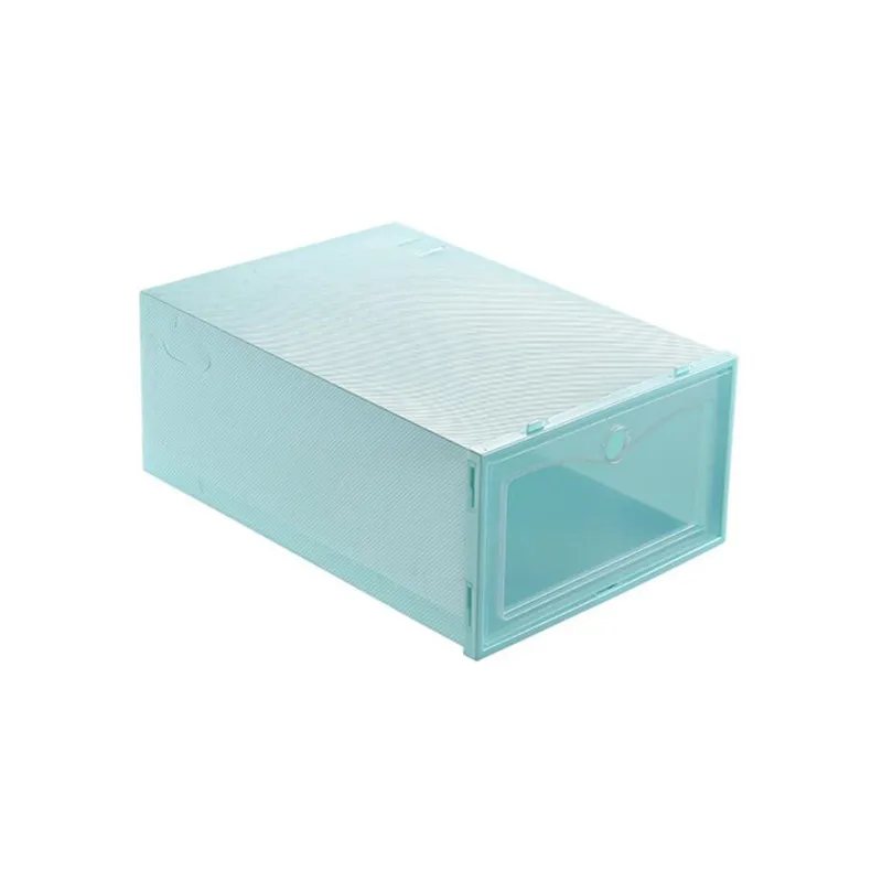Flip Open Cover Durable Plastic Shoe Storage Transparent Box Divider Drawer Portable Shoes Organizer - 1 Pcs