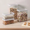0.9L/2.4L/3.4L Plastic Storage Box Transparent Food Container Jars for Bulk Cereals Sugar Case Kitchen Organizer Accessories 2
