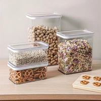 0.9L/2.4L/3.4L Plastic Storage Box Transparent Food Container Jars for Bulk Cereals Sugar Case Kitchen Organizer Accessories 2