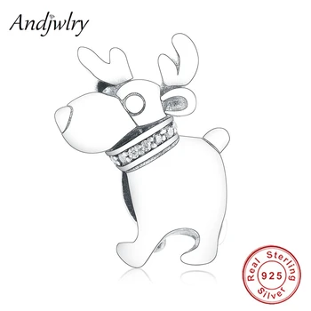 

S925 Sterling Silver Happy Reindeer Charms Beads Fit Charms Bracelets Sliver 925 Original Charms Jewelry Berloque Gift