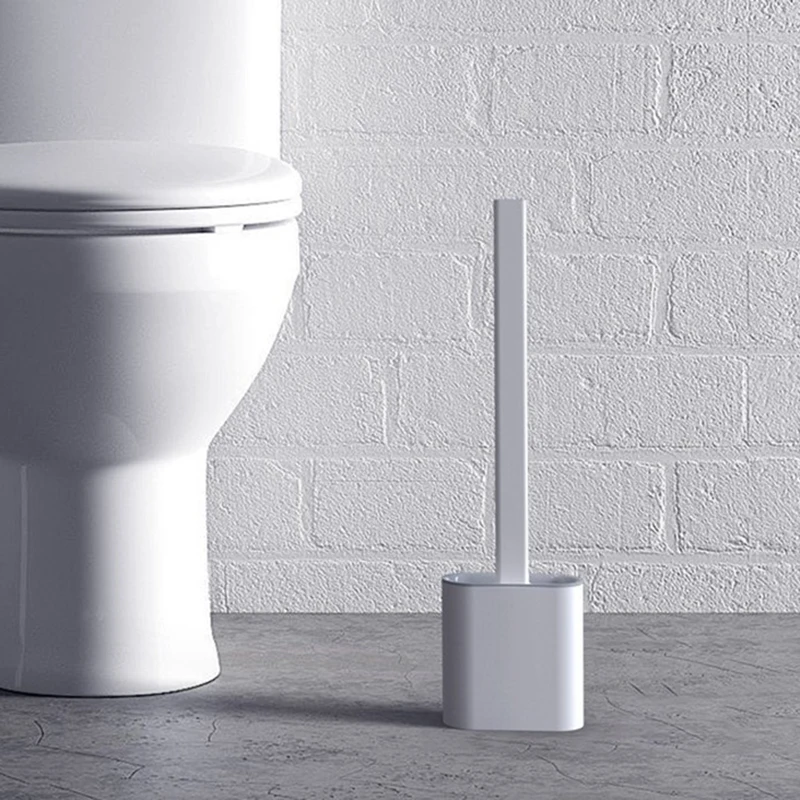 Scopino per WC in silicone con supporto, ad asciugatura