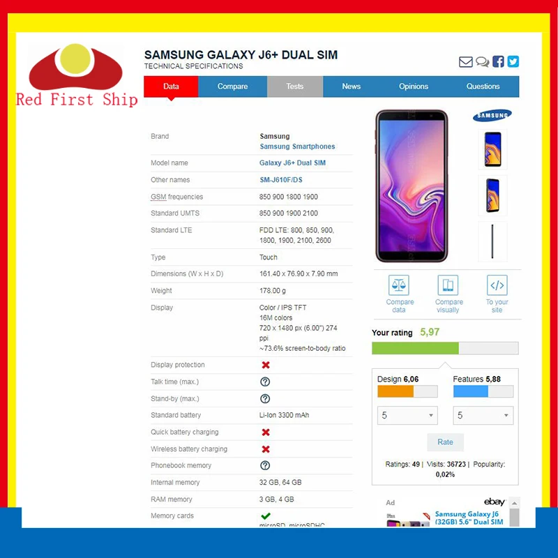 10 шт./лот для Samsung Galaxy J4 + Plus J415 J415F/J4 Core J410/J6 J6 J610 ЖК дисплей кодирующий