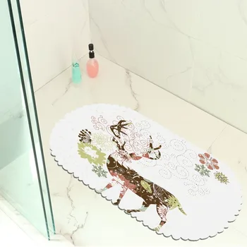 

Flower Shadow Elk Figure Balcony Bathroom Mat Hydrophobic Non-Slip Door Mat Swimming Pool Public Places Non-Slip Mat
