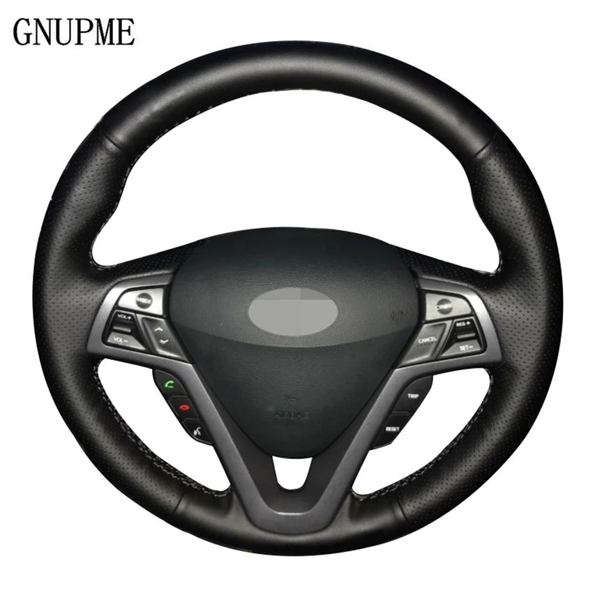 Gnupme Black Artificial Leather Car Steering Wheel Cover For Hyundai Veloster 2011 2013 2012