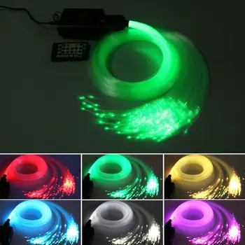 

Audio Fiber Optic Star Light engine RGBW RF 12V Music Sound Led Device remote controller 12W+2m 0.75mm 260pcs end glow cable kit