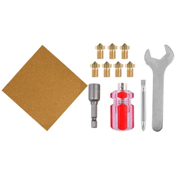 

1Pc 220X220Xm Cork Sheets Heated Bed Hot Plate & 1 Set 3D Printer Nozzles + 4X Diy Tools
