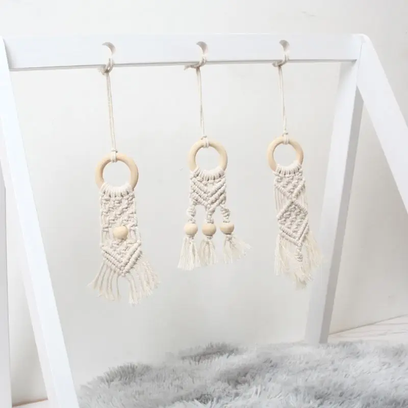 Детское кольцо для прорезывания зубов Boho деревянный Прорезыватель крючком