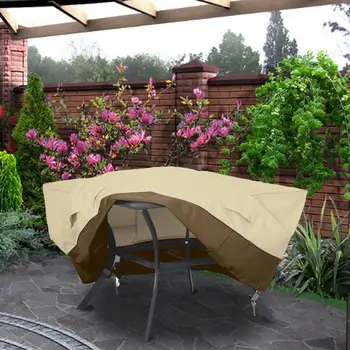 

Patio Furniture Cover Durable Outdoor Garden Chair Sofa Cover Waterproof Dust Sun Protection Oxford Cloth Drawstring Table Cover