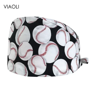 

Printed surgical cap unisex thin doctor nurse medical working hat cotton operating room hat multi-purpose adjustable working cap