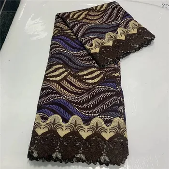 

Excellent African cord lace (5yards/pc)Free shipping faric with loverly flowers design two colors water soluble lace! 3L71825