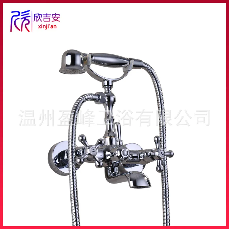 

British Regulatory Cold Copper European Style Bathtub Faucet with Hand Spray Set Chrome Tub Shower Set Eaby