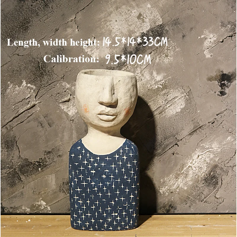 Happy Home художественный портрет цветочный горшок, скульптура, орнаменты, креативная Цветочная ваза в горшках, декоративные садовые цветы, Креативный цветочный горшок - Цвет: 15Man