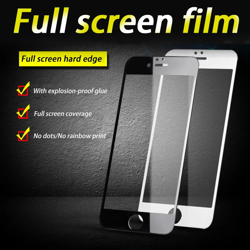 3PCS Curved Full Cover Protective Glass On The For iPhone 7 8 6S Plus Tempered Screen Protector iPhone 8 7 6 SE 2020 Glass Film