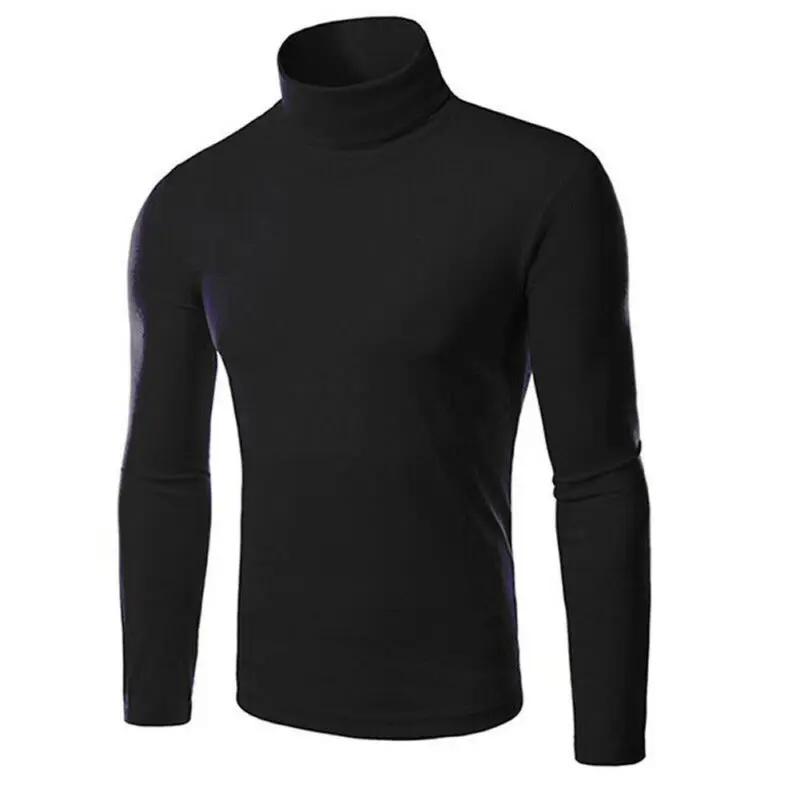 Men Casual Sweater Pullovers Winter Long Sleeve High Collar Knitwear Sweaters |