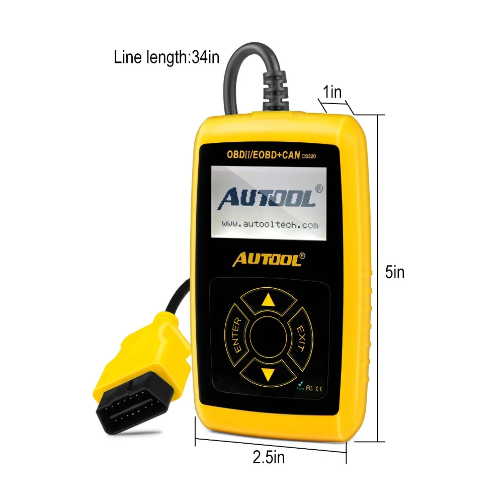 AUTOOL CS320 OBD2 сканер автомобильный считыватель кодов CANBUS цифровой диагностический