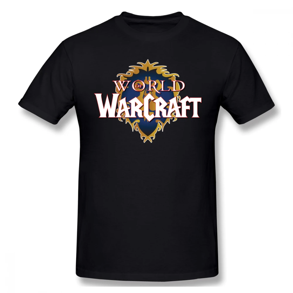 

100% cotton World Of Warcraft Picture print casual mens o-neck t shirts fashion Men's Basic Short Sleeve T-Shirt