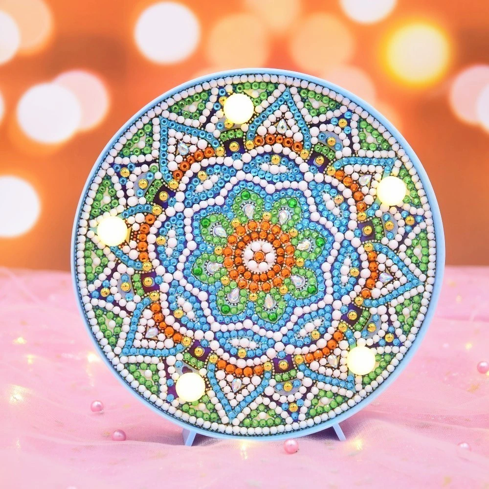 AZQSD DIY Led алмазная живопись лампа специальной формы бусины цветок ручной работы Подарок Круглый Круг Алмазная Мандала мозаика - Цвет: ZXD010