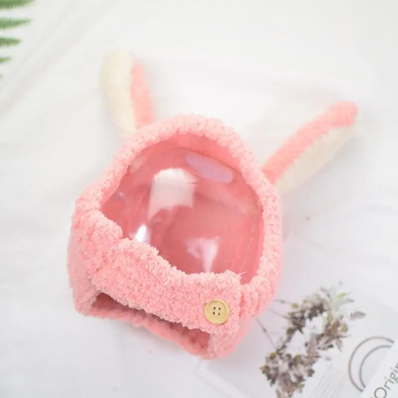 PINK Мягкая флисовая детская шапка, сезон осень-зима, длинные уши собаки, детский чепчик, милые кошачьи ушки для новорожденных мальчиков и девочек, Банни, шапка-ушанка, фото, реквизит-Аксессуары - Цвет: PINK