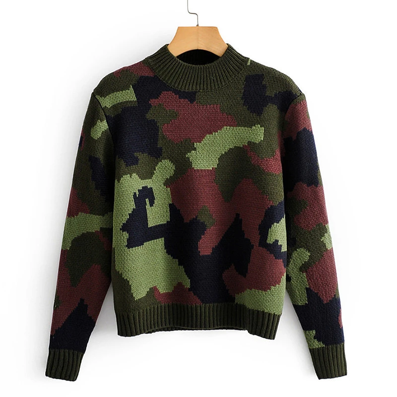 camouflage sweater womens