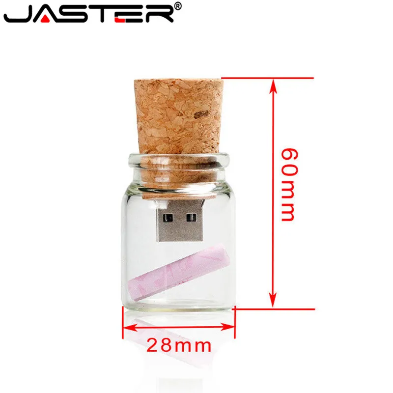 JASTER Drift bottle USB флэш накопитель + деревянная ручка с заказным логотипом Drive 128 Гб 64 ГБ