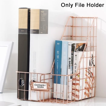 

File Holder Mesh Magazines Stationery Desk Organizer Management Magazine Rack Stand Book Shelf Tidy Wrought Iron Nordic Style