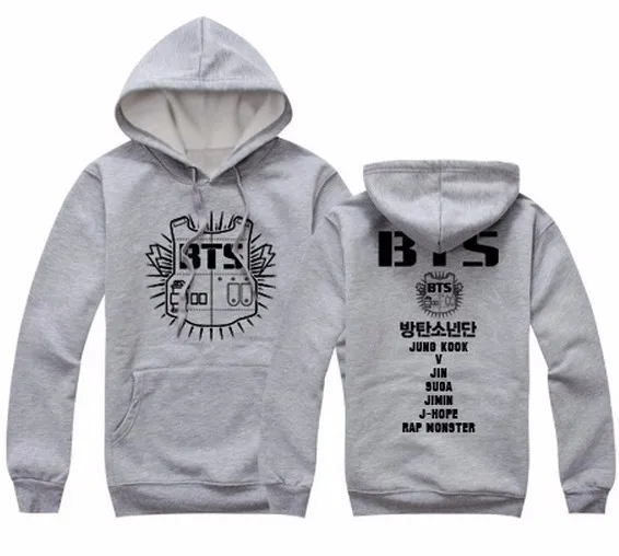 AliExpress осень и зима стиль BTS печатные буквы с длинным рукавом капюшоном плюс бархат толстовка