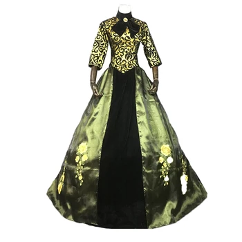 

2019 Cinderella Stepmother Embroidery Cosplay Costume Fancy Carnival Halloween Costumes Dress Custom Size