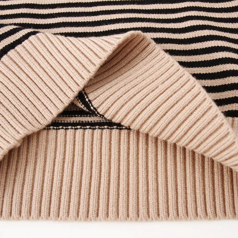 Baby Turtle Neck Autumn and Winter Clothes New Boy's Children's Clothes Long Sleeve Fashion Children's Striped Sweater
