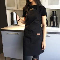 Unisex Canvas Cooking Apron, Pure Color, for Men and Women, Chef, Cafe, Shop, BBQ, Hairdresser, Bib, Accessory, Novelty