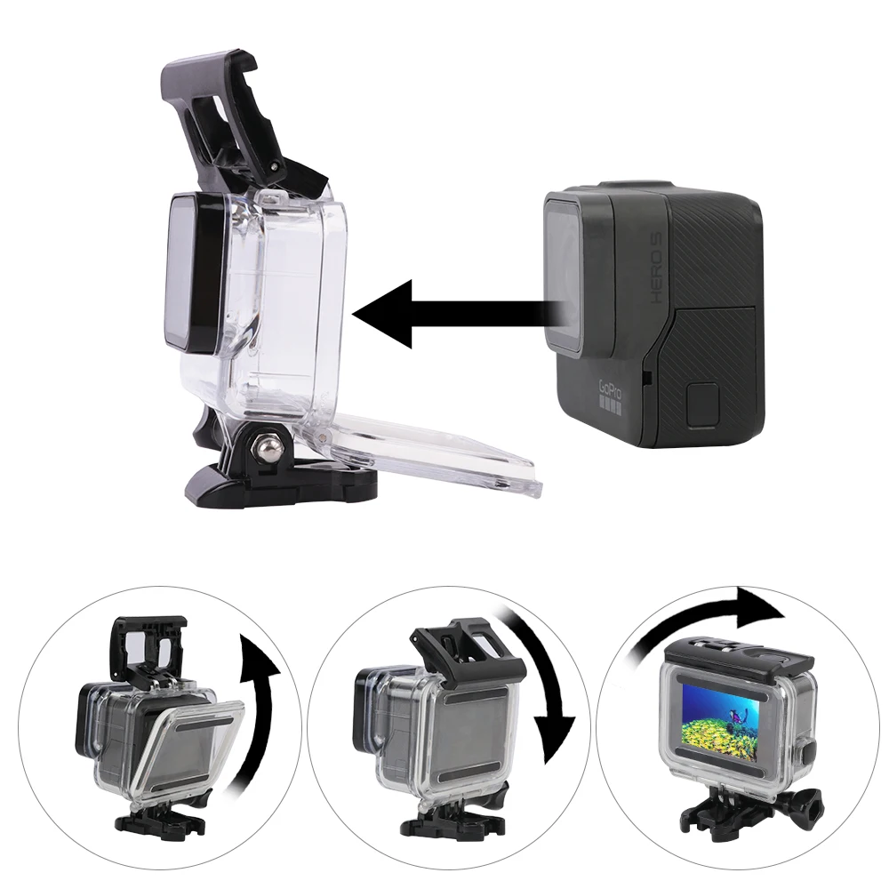 Subaquático à Prova Case para Gopro Caixa de Habitação para go Acessórios da Câmera Mergulho Dwaterproof Água Hero 5 6 7 Preto Accesorios Pro Ação 60 m - Image 2