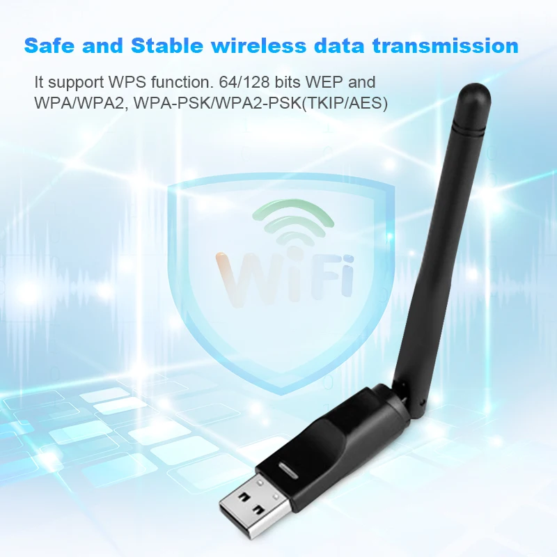 MT7610 USB адаптер антенны Wi-Fi 150 Мбит/с 2dBi адаптер антенны Wi-Fi беспроводная сетевая карта для настольного ноутбука ТВ коробка Прямая