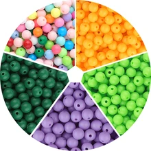 

100pcs/Lot Mixed Acrylic Round Flat Spaced Beads Hair Ring For Jewelry Making DIY for Kids Woman Puzzle Handmade Charms Bracelet