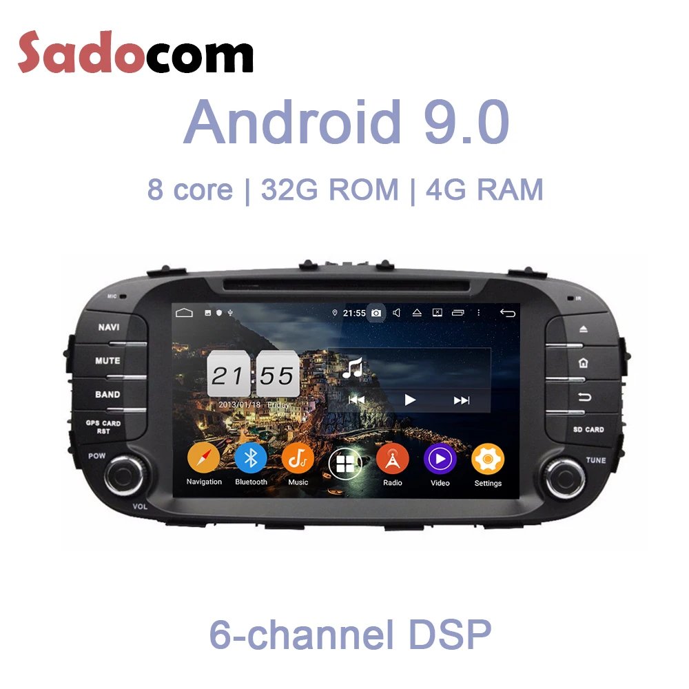 HD TDA7851 Android 9 0 для kia SOUL 2014 2015 2016 Восьмиядерный 4 Гб + 32 ГБ автомобильное радио Wifi GPS