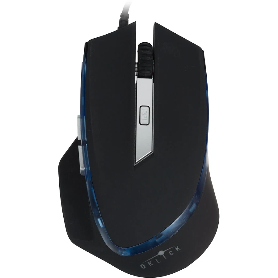 Мышь Oklick 715G черный оптическая(1600dpi) USB игровая(6but