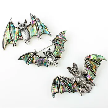 

Natural Abalone Shell Bat-shaped Reflective Fashion Wild for Women Jewelry Making CZ Handmade DIY Brooch Necklaces Accessories