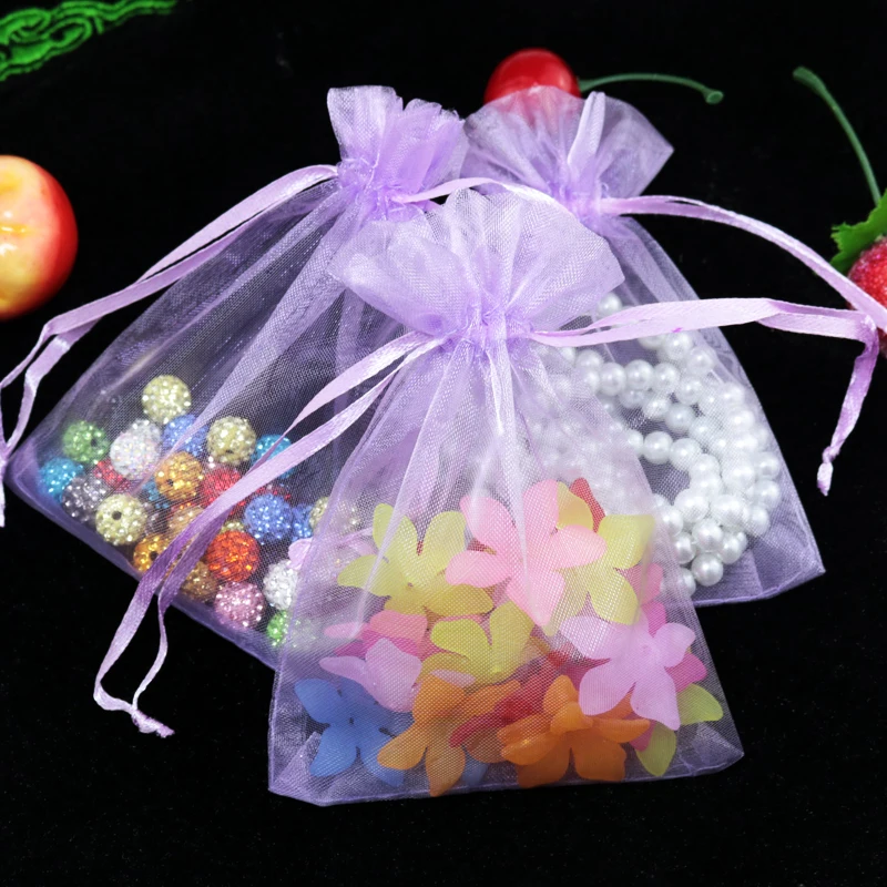 Light purple Organza Bag Jewelry Packaging Bags 7*9cm Wedding Party Decoration Favors Drawable Gift Display Pouches | Украшения и