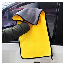 Serviette en microfibre pour lavage de voiture, chiffon de séchage pour ourlet 