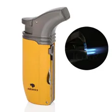 COHIBA карманные зажигалки, металлические ветрозащитные зажигалки для сигар, 2 струйный фонарь, роскошные газовые зажигалки для сигарет