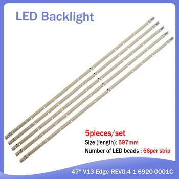 

New 5PCS 66LED 597MM LED backlight strip for LG 47LA644V KDL-47R500A 6922L-0043A 0065A 47" V13 6920-0001C 6916L1009A 6916L1009B