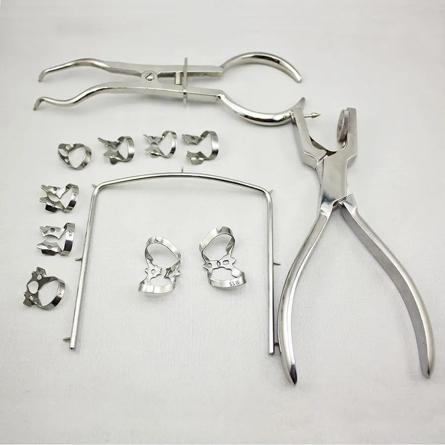 

Dental Basic Rubber Dam Kit Dental Surgical Instruments Set Dentist tool kit