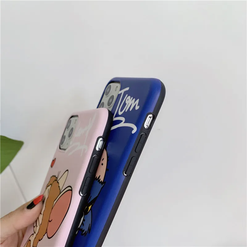 Забавный чехол для телефона Tom Jerry для iPhone 11 Pro MAX X XS Max XR 6 6S 7 8 Plus Мягкий силиконовый защитный чехол с мультяшным котом и Мышкой