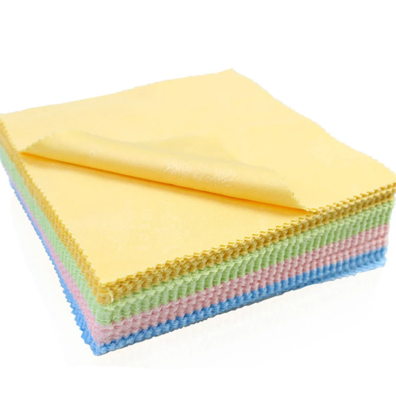 

10Pcs Glasses Cleaning Cloth 4 Colors Lens Cloth Wipes for Lens 13*13cm for Glasses Mac Camera Computer (Color Random)